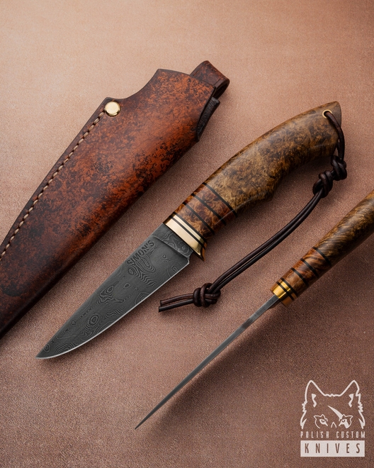 HUNTING EXCLUSIVE KNIFE AUTUMN WIND 9 DAMASCUS SIMON'S KNIVES