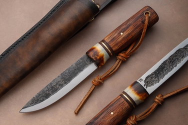 SURVIVAL HUNTING KNIFE JAKUT 2 5160 STAG ANTLER ROSEWOOD TS CUSTOM