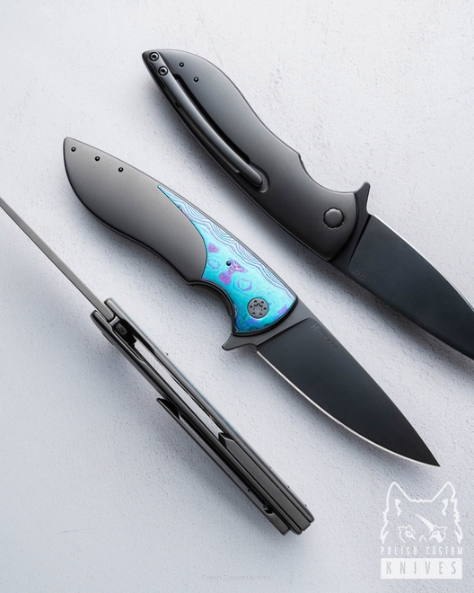 FOLDING KNIFE FOLDER STING #0598 M398 DLC LEFTY HERMAN KNIVES