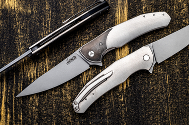 FOLDING KNIFE ISHTAR RAW SILVER FATCARBON