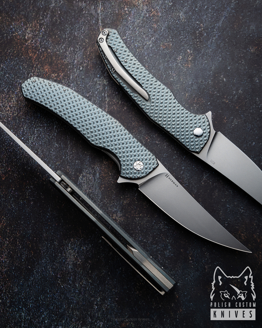 FOLDING KNFIE FOLDER ISHTAR 598 LEFTY M390 HERMAN KNIVES