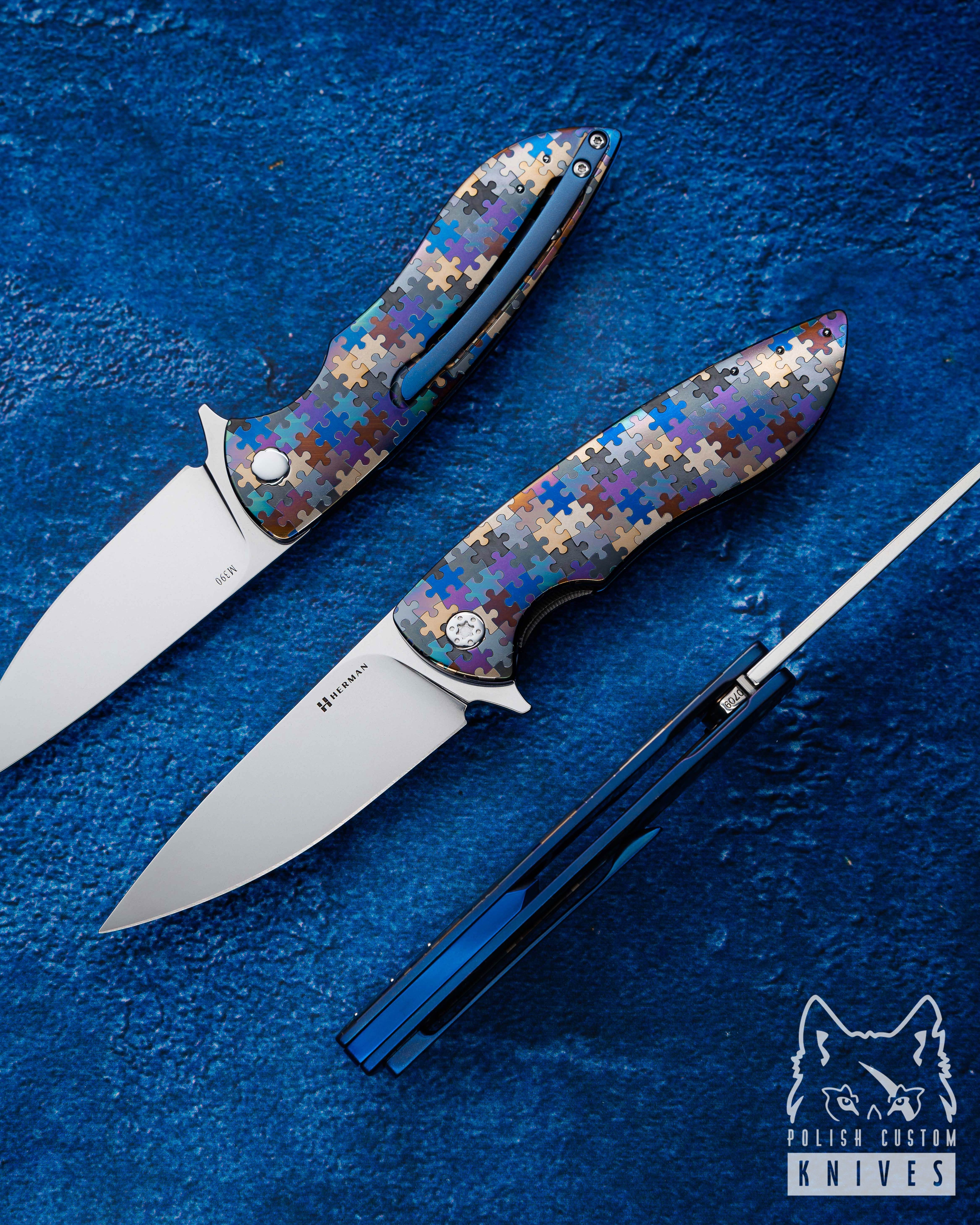 Buy FOLDING KNIFE FOLDER STING #0709 PUZZLE M390 HERMAN KNIVES
