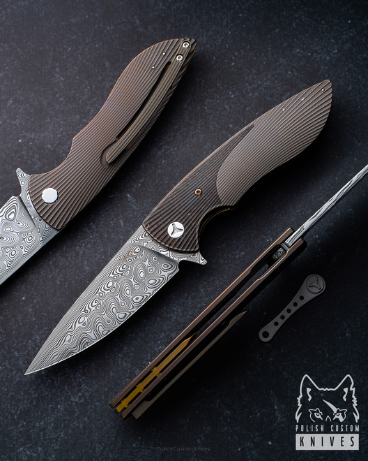 FOLDING KNIFE FOLDER STING 168 DAMASTEEL HERMAN