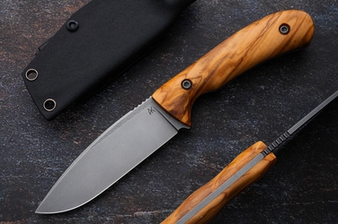 HUNTING SURVIVAL KNIFE FLINT 20 VANADIS 4E OLIVE WOOD AK KNIVES