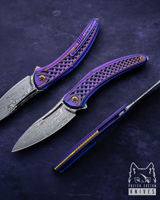 FOLDING KNIFE FOLDER SLIM BIFROST #1 OF 100 DAMASTEEL LESBAR KNIVES