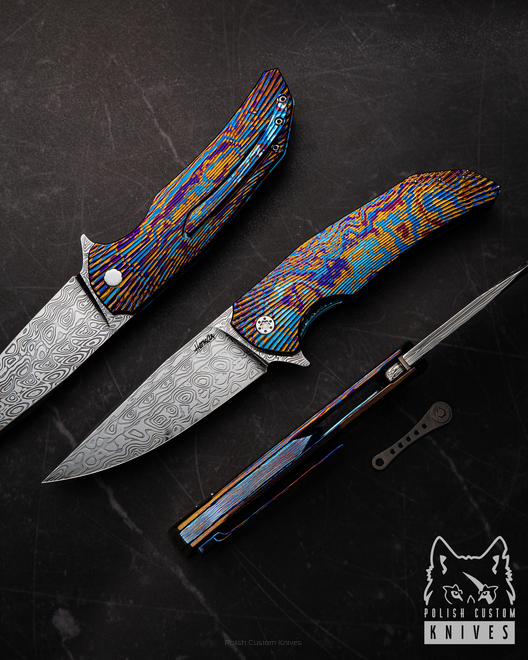 FOLDING KNIFE DRAGONFLY 12 TIMASCUS DAMASTEEL HERMAN