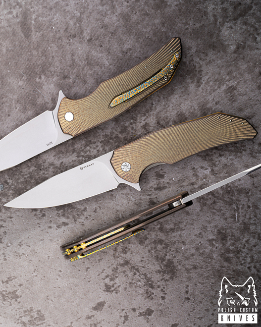 FOLDING KNIFE FOLDER DRAGONFLY #0517 M398 HERMAN KNIVES
