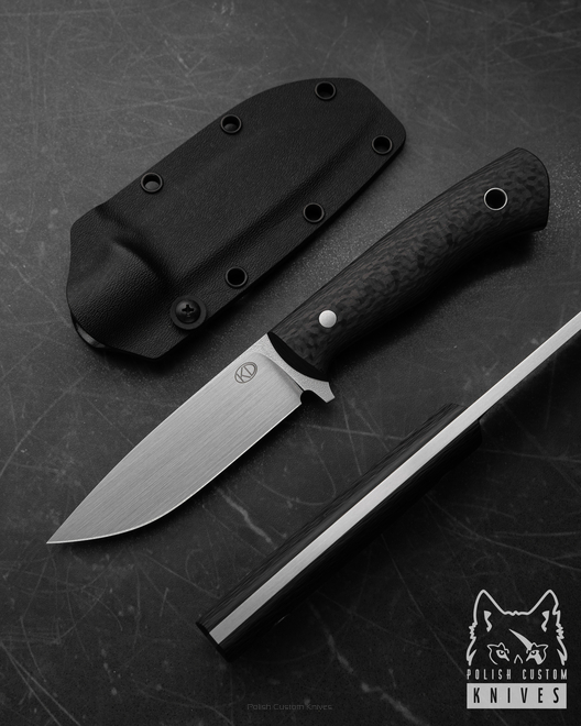 SURVIVAL EDC KNIFE TRAVELER ELMAX 1 CARBON FIBER KD KNIVES