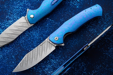 FOLDING KNIFE FOLDER MANTIS #0459 FUTURON FORGE TIMASCUS FULL DRESS HERMAN KNIVES