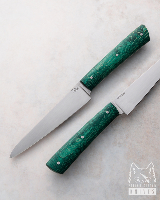KITCHEN KNIFE HANDY PETTY 120 16  K110 STRIPED GREEN MAPLE PABIŚ KNIVES