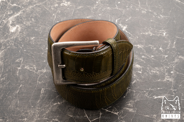 EXCLUSIVE WIDE LEATHER BELT 3 GREEN MICHO
