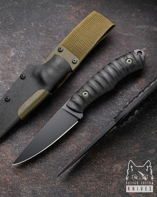 SURVIVAL HUNTING KNIFE POGWIZD HUNTER 14 MICARTA SIMON'S