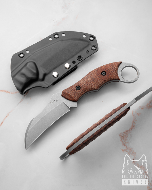 TACTICAL EDC KNIFE PRIMAL HUNTER MICARTA N690 LKW KNIVES