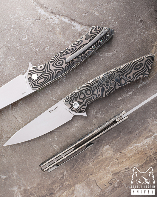 FOLDING KNIFE FOLDER SLIM #0547 M398 NEBULA RIPPLE HERMAN KNIVES