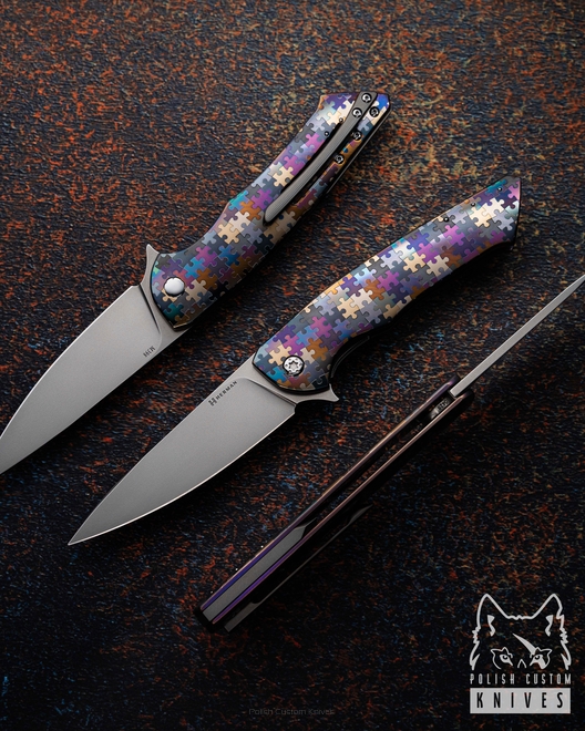 FOLDING KNIFE FOLDER SLIM #0428 M398 PUZZLE HERMAN KNIVES