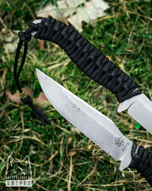 SURVIVAL  KNIFE PIKE BLACK PARACORD PRUCIAK