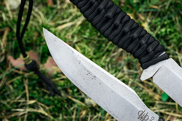 SURVIVAL  KNIFE PIKE BLACK PARACORD PRUCIAK