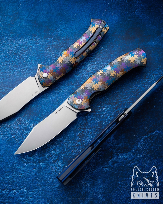 FOLDING KNIFE FOLDER MANTIS #0392 MAGNACUT PUZZLE HERMAN KNIVES