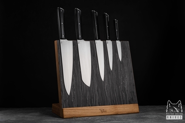 KITCHEN KNIFE SET 2 K110 D2 STABILIZED BLACK HORNBEAM PABIS