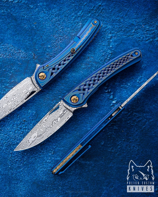 FOLDING KNIFE FOLDER MINOS #58 DAMASTEEL LESBAR KNIVES