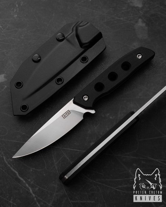 EDC HUNTING SURVIVAL KNIFE AMBRO NC11LV BLACK G10 3 ZA-PAS KNIVES