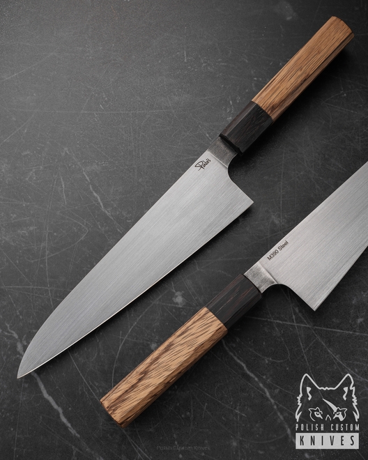 KITCHEN KNIFE GYUTO 210 7 M390 WENGE ZEBRANO PABIS