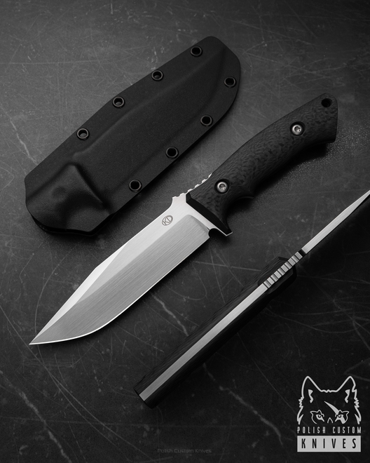 LARGE TACTICAL KNIFE DEFENDER 2 ELMAX CARBON FIBER KD KNIVES