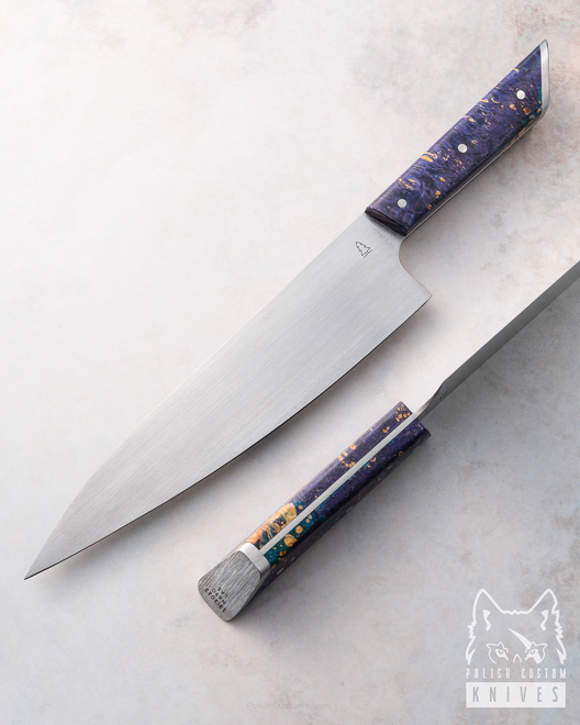 Buy KITCHEN KNIFE CHEF 210 N690 13/2022 STABILIZED MAPLE BURL LAS