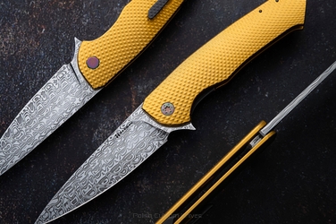 FOLDING KNIFE FOLDER SLIM #0507 DAMASTEEL OERLIKON HALF DRESS  HERMAN KNIVES