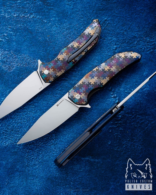 FOLDING KNIFE FOLDER DRAGONFLY #0382 PUZZLE M390 HERMAN KNIVES