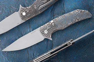 FOLDING KNIFE FOLDER DRAGONFLY #0475 M390 NEBULA RIPPLE HERMAN KNIVES