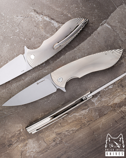 FOLDING KNIFE FOLDER BIG STING #0028 RWL34 HERMAN KNIVES