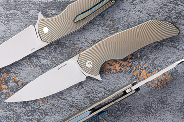 FOLDING KNIFE FOLDER DRAGONFLY #0493 M398 HERMAN KNIVES