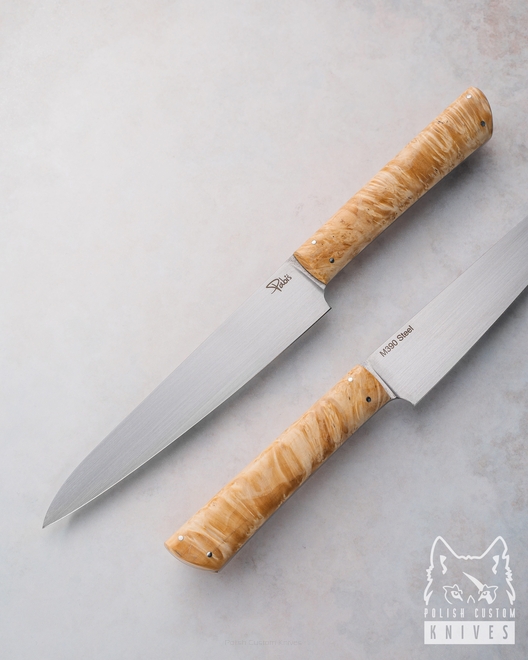 KITCHEN KNIFE HANDY PETTY 160 16 M390 STABILIZED WOOD PABIS