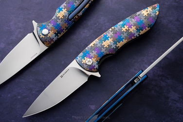 FOLDING KNIFE FOLDER STING #0858 MAGNACUT PUZZLE HERMAN KNIVES