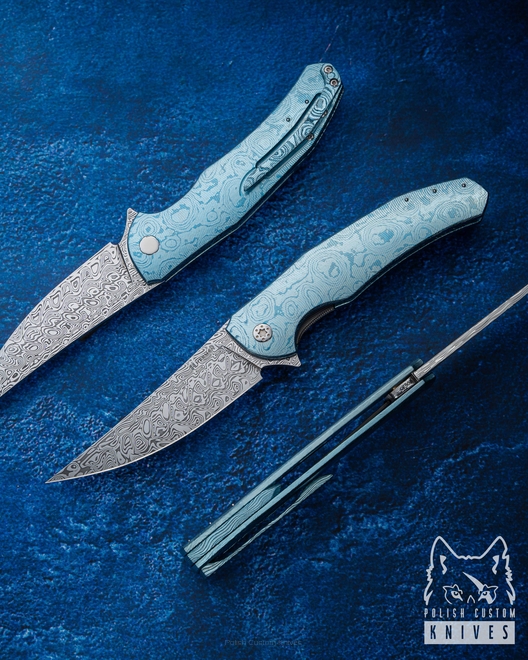 FOLDING KNIFE FOLDER ISHTAR #0670 DAMASTEEL FULL DRESS HERMAN KNIVES