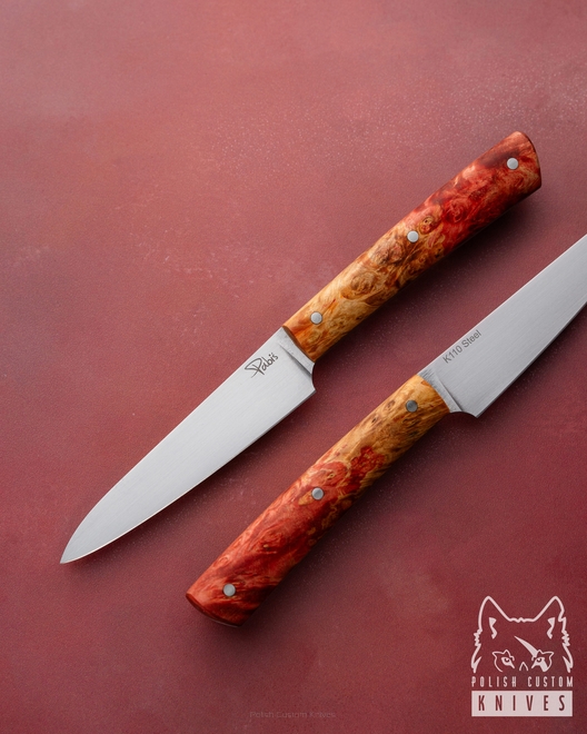 A SMALL PEELING KITCHEN KNIFE 80 17 K110 MAPLE YELLOW AND PINK PABIS KNIVES