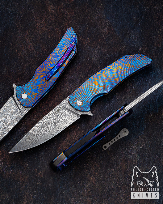 FOLDING KNIFE DRAGONFLY 3 TIMASCUS DAMASTEEL HERMAN