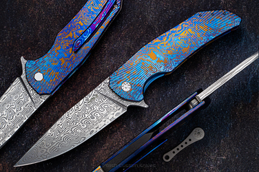 FOLDING KNIFE DRAGONFLY 3 TIMASCUS DAMASTEEL HERMAN