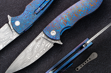 FOLDING KNIFE STING 10 TIMASCUS DAMASTEEL HERMAN