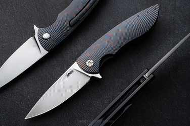 FOLDING KNIFE FOLDER MICRO STING #0002 ALLEIMA BLACK TIMASCUS “A SOUGHT-AFTER PIECE” FULL DRESS HERMAN KNIVES