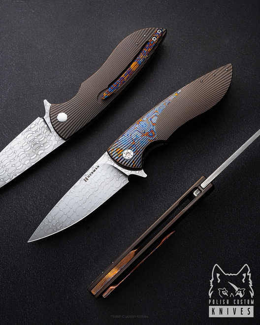 FOLDING KNIFE FOLDER STING #0900 VEGAS FORGE HALF DRESS HERMAN KNIVES