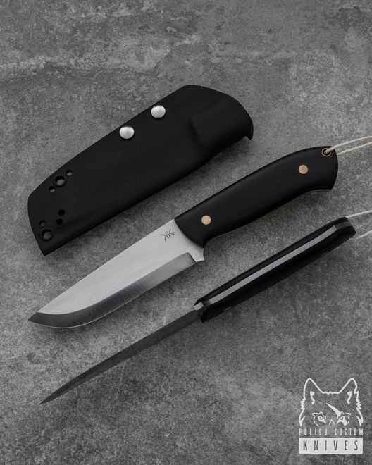 KNIFE VOLVERINE G10 BLACK  WITH KYDEX SHEATH
