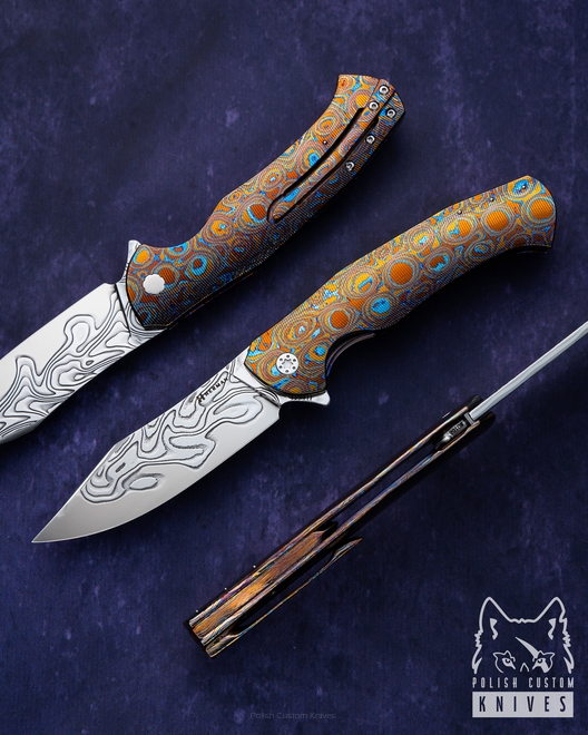 FOLDING KNIFE FOLDER MANTIS 168 TIMASCUS DAMACORE FULL DRESS HERMAN KNIVES