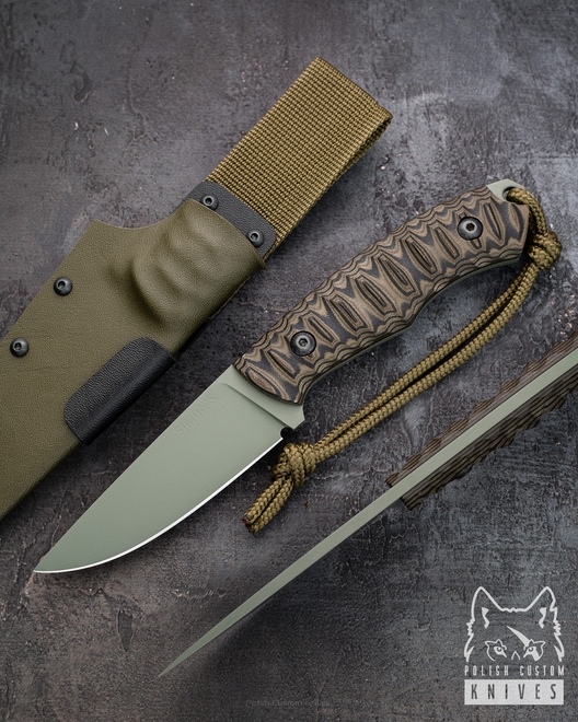 SURVIVAL HUNTING KNIFE POGWIZD HUNTER 5 D2 MICARTA SIMON'S