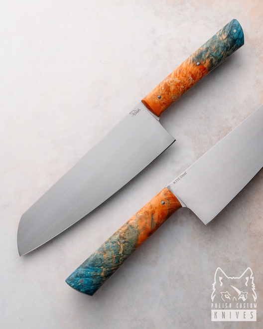 KITCHEN KNIFE SANTOKU 180 31 K110 STABILIZED MAPLE PABIS KNIVES