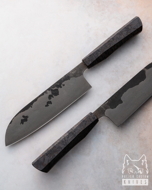 KITCHEN KNIFE SANTOKU 180 39 K110 KARELIAN BIRCH PABIS KNIVES