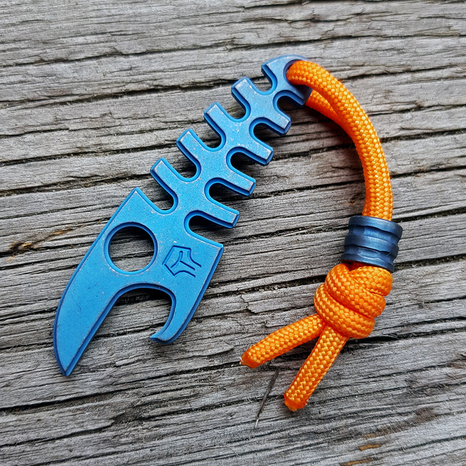 Tactical Fish Titanium blue anodized with titanium bead
