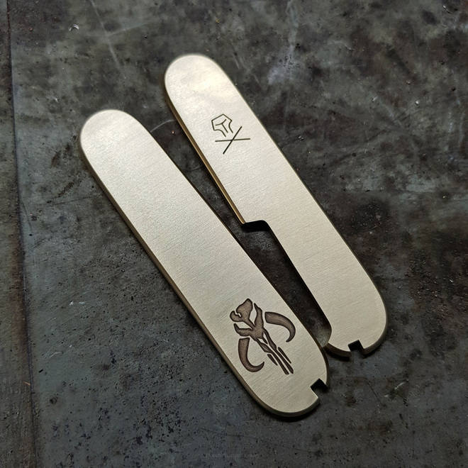 Scales for 91mm Victorinox SAK Mandalorian Brass