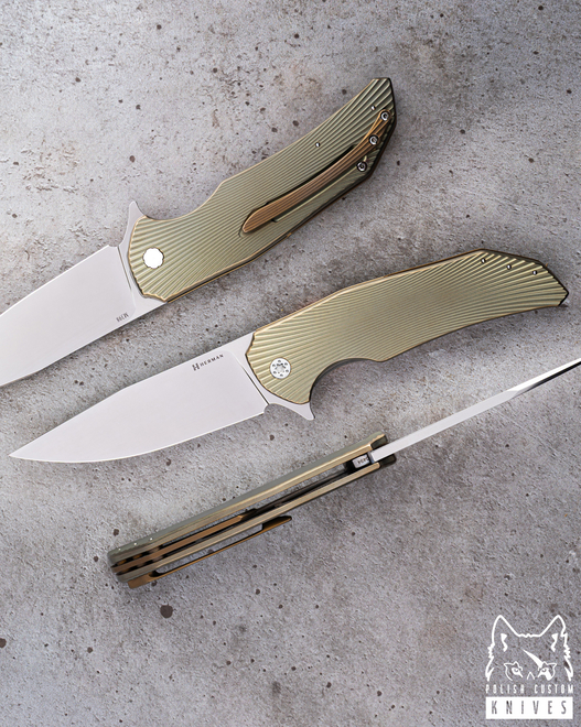 FOLDING KNIFE FOLDER DRAGONFLY #0494 M398 HERMAN KNIVES